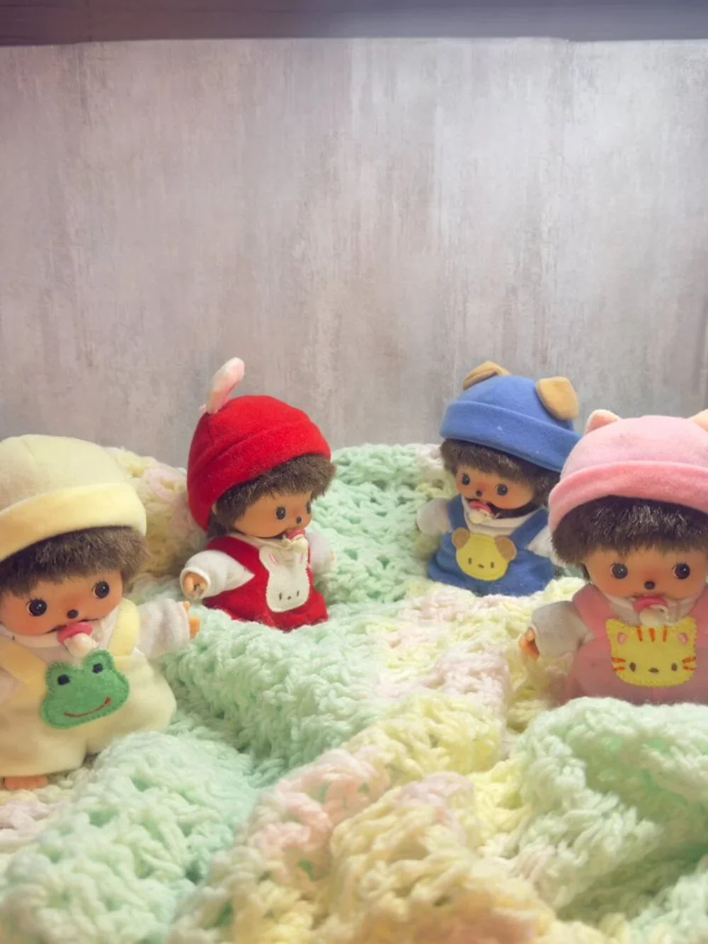 Sekiguchi Bebichhichi Monchhichi Baby Bunny Rabbit Pacifier Red Costume Doll 5
